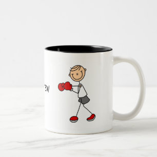 Personlig Male Stick figur Boxing Mugg