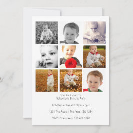 Personlig mall för nio foton för flera användnings