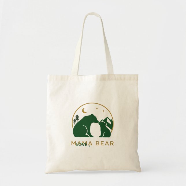 Personlig Mama Bear och unge mors dag Tygkasse (Framsidan)