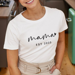 Personlig Mama Etablerat År Enkel Mor T Shirt