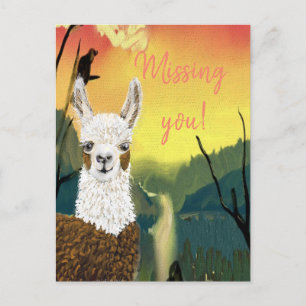 Personlig Mama Llama Jag Saknar Dig  Vykort