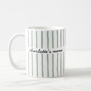 Personlig Mamma Anpassad Barns Namn Randig Present Kaffemugg