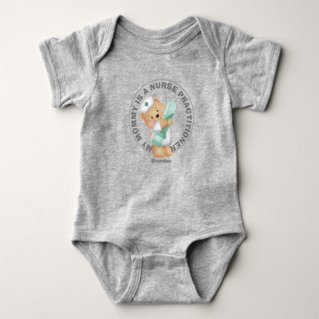Personlig Mamma är Nalle för sjuksköterska T Shirt (Framsida)