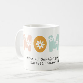 Personlig Mamma Blommigt Pastel Färg Mor Kaffemugg