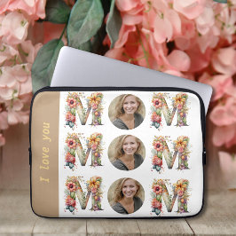 Personlig MAMMA blommor Mors dag Photo Laptop Fodral