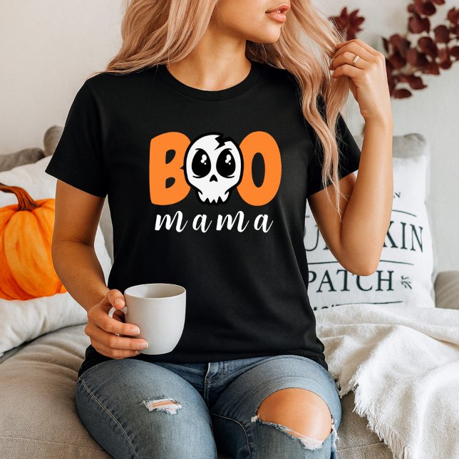 Personlig Mamma Boo Cute Skull Halloween T Shirt (Skapare uppladdad)