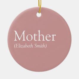 Personlig mamma definition dammig rosa julgransprydnad keramik