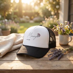 Personlig Mamma EST. År Trucker Hatt för MAMMA Keps