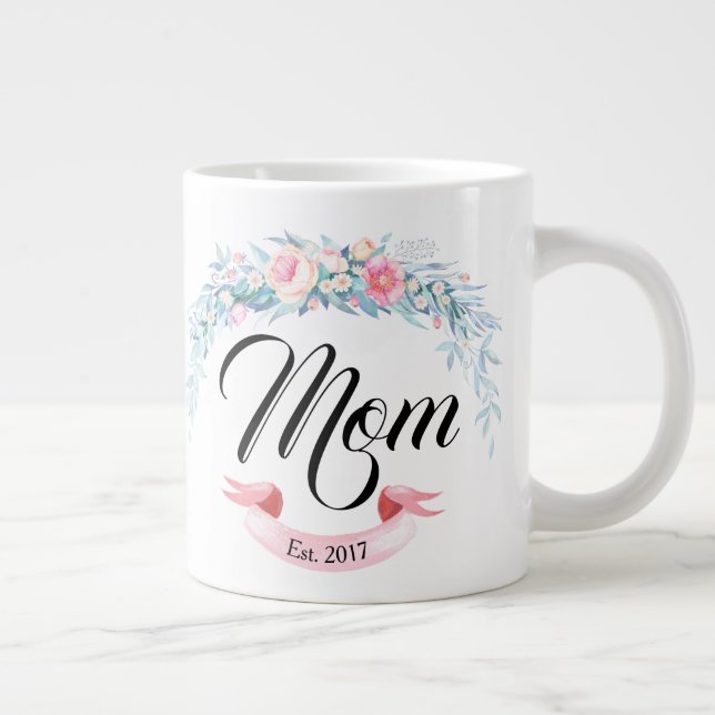 Personlig Mamma Etablerad nedre utandning Jumbo Mugg (Höger)