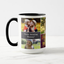 Personlig Mamma-familjens fotokollage Mugg