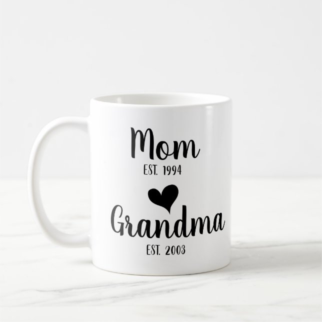 Personlig Mamma, farmor, första gången farmor Kaffemugg (Vänster)