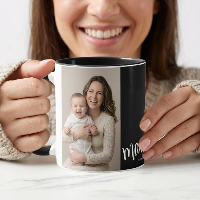 Personlig Mamma Foto År Etablerad Kaffe Mugg (Skapare uppladdad)