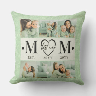 Personlig mamma-foto Sälggrön kastkudde Kudde