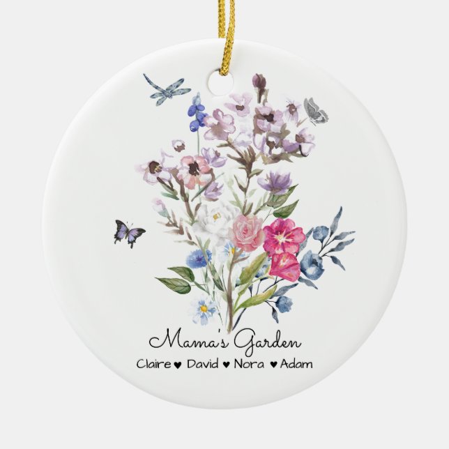 Personlig Mamma Garden Julgransprydnad Keramik (Framsidan)