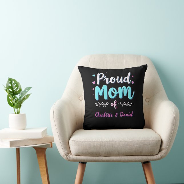 Personlig Mamma Gift | stolt Mamma av eget namn Kudde (Stol)