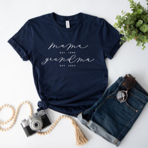 Personlig Mamma/Grandma Cute Calligraphy Shirt T