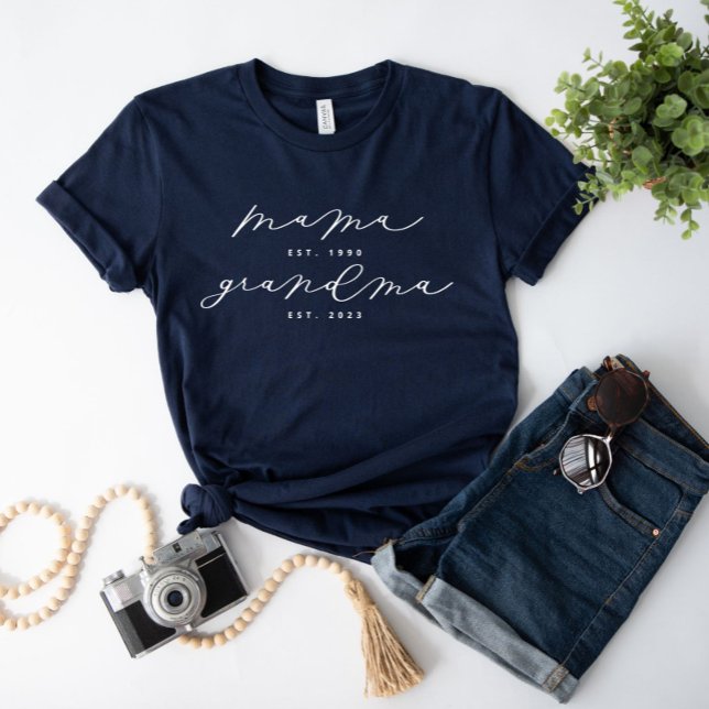 Personlig Mamma/Grandma Cute Calligraphy Shirt T (Skapare uppladdad)