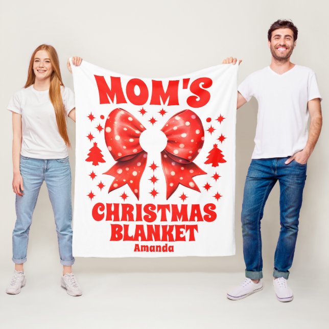 Personlig Mamma julafton Blanket Fleecefilt (På plats)
