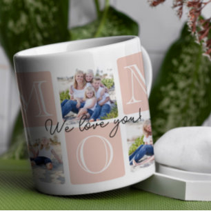 Personlig Mamma Kärlek 7 Fotokollage Kaffemugg