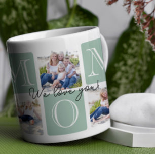 Personlig Mamma Kärlek 7 Fotokollage Kaffemugg