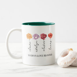 Personlig Mamma Kärlek Blooms Birth Month Flower Två-Tonad Mugg