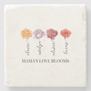 Personlig Mamma Kärlek Blooms Stenunderlägg