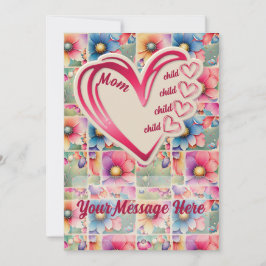 Personlig Mamma Kids Blommigt Mors dag Julkort