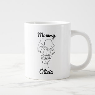 Personlig Mamma Mamma Gift med Barn Namn Jumbo Mugg