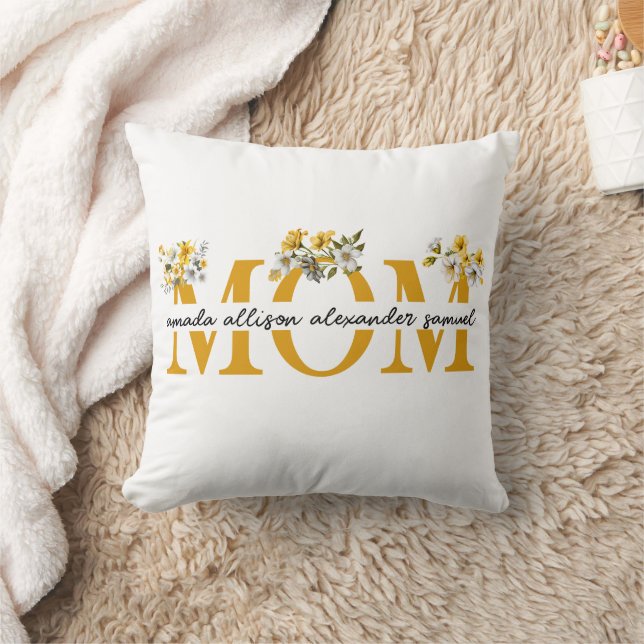 Personlig MAMMA med lögner och barns namn Kudde (Filt)