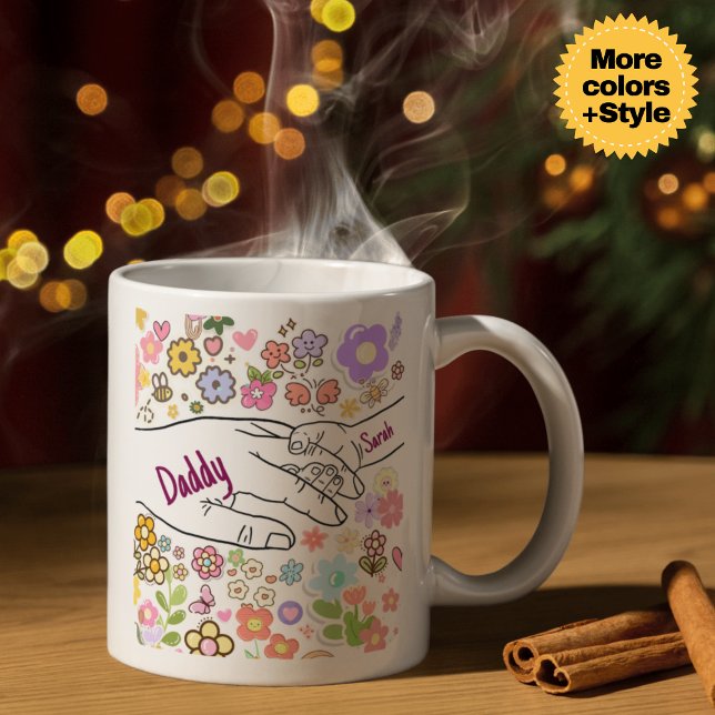 Personlig Mamma Mugg - Händer & hjärta 3D-effektdi (Personalized Mom Mug - Hands & Heart 3D Effect Gift)
