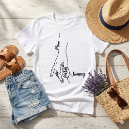 Personlig mamma och barn som håller hand t shirt