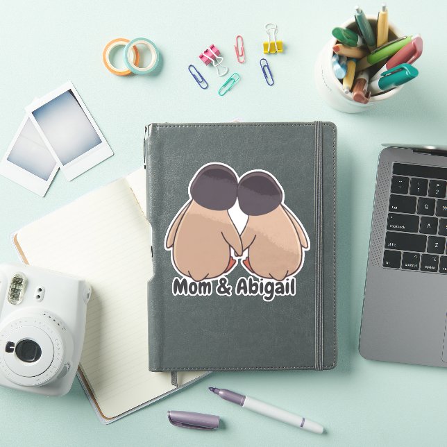 Personlig mamma och dotter söt pingvin dekal (iPad skal)