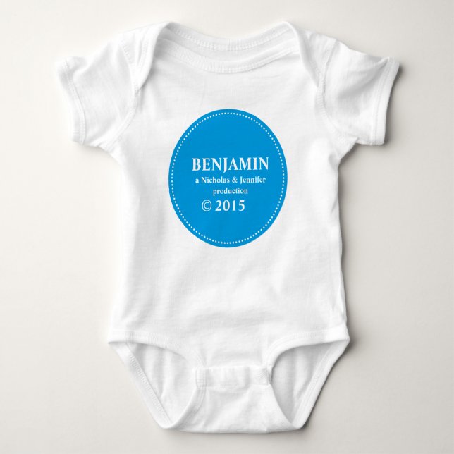 Personlig Mamma & Pappa Production Blue Creeper T-shirt (Framsida)