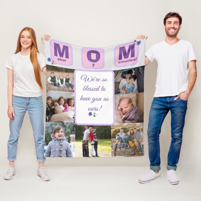 Personlig Mamma Photo Fleece Blanket (På plats)