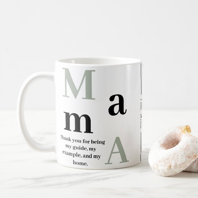 Personlig Mamma Photo och Text Mugg (Med munk)