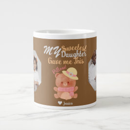Personlig Mamma & Sötaste dotterfoto Namn Jumbo Mugg