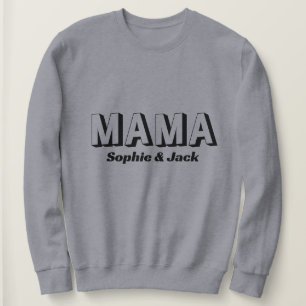 Personlig Mamma Sweatshirt med Kid Namn T Shirt