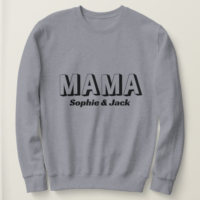 Personlig Mamma Sweatshirt med Kid Namn T Shirt (Design framsida)