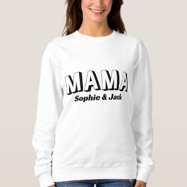 Personlig Mamma Sweatshirt med Kid Namn T Shirt (Framsida)