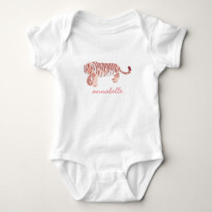 Personlig Mamma Tiger & Unge Girl Girl Baby Bodyko T Shirt