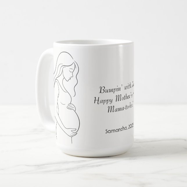Personlig Mamma till BE | Gravid Silhouette - Kaffemugg (Framsida vänster)