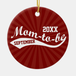 Personlig Mamma-to-be Sporty Brick Red Julgransprydnad Keramik