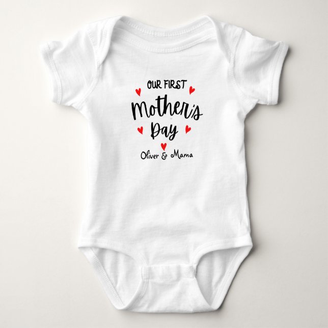 Personlig mammabarn / mors dag T-Shirt (Framsida)