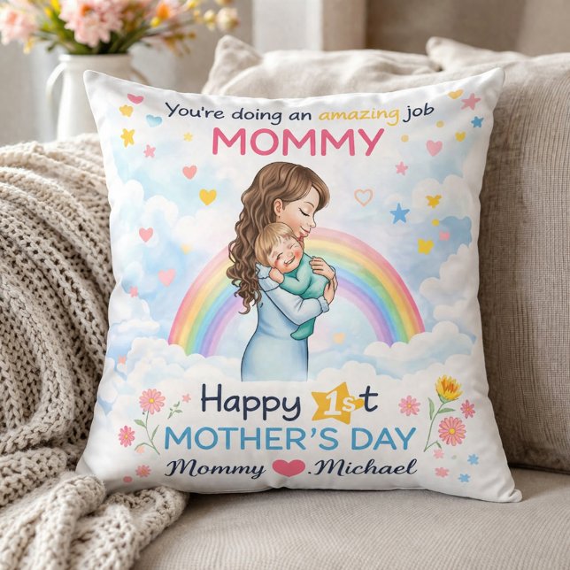 Personlig mammagåva från Baby Rainbow Design Kudde (Skapare uppladdad)
