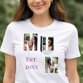 Personlig mammaminnesvägg med foto Mors dag T Shirt