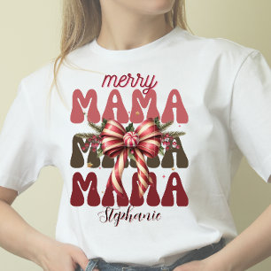 Personlig: mammans reflekterande julbåge t shirt