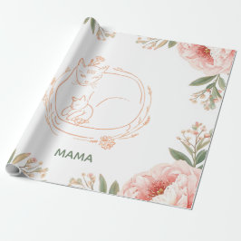 Personlig Mammapuss & Kittel Blommig Mors Dag Presentpapper