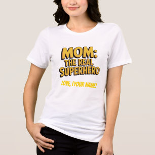 Personlig Mammas Den Riktiga Superhjälten mors dag T Shirt