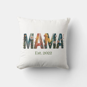 Personlig Mammas Est År Blommig Mamma Present Kudde