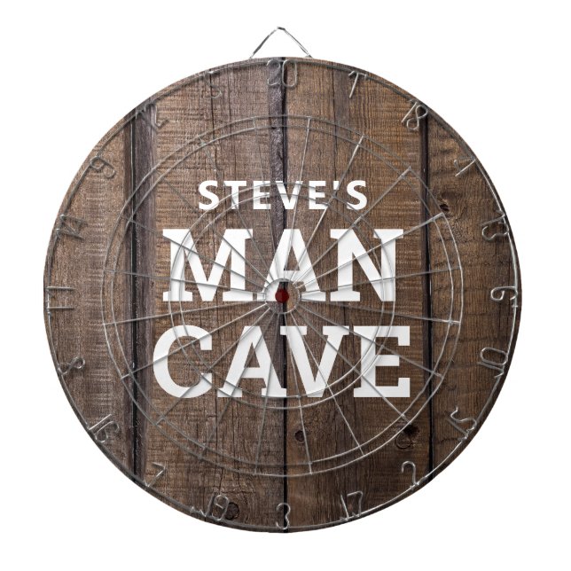 Personlig Man Cave Rustic Wood Land Darttavla (Framsidan)